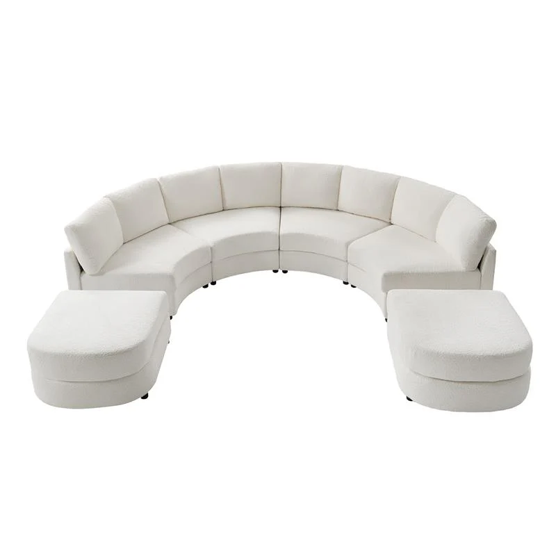 Aeris 138" Modern Curved Sectional Couch & Sofa With Curved Aesthetic - Image 4