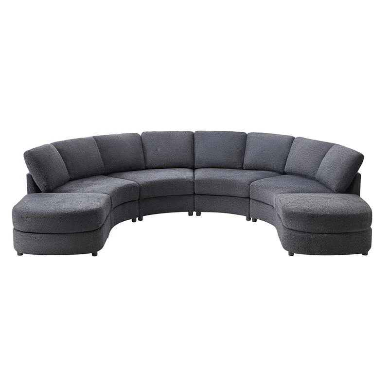 Aeris 138" Modern Curved Sectional Couch & Sofa With Curved Aesthetic - Image 9